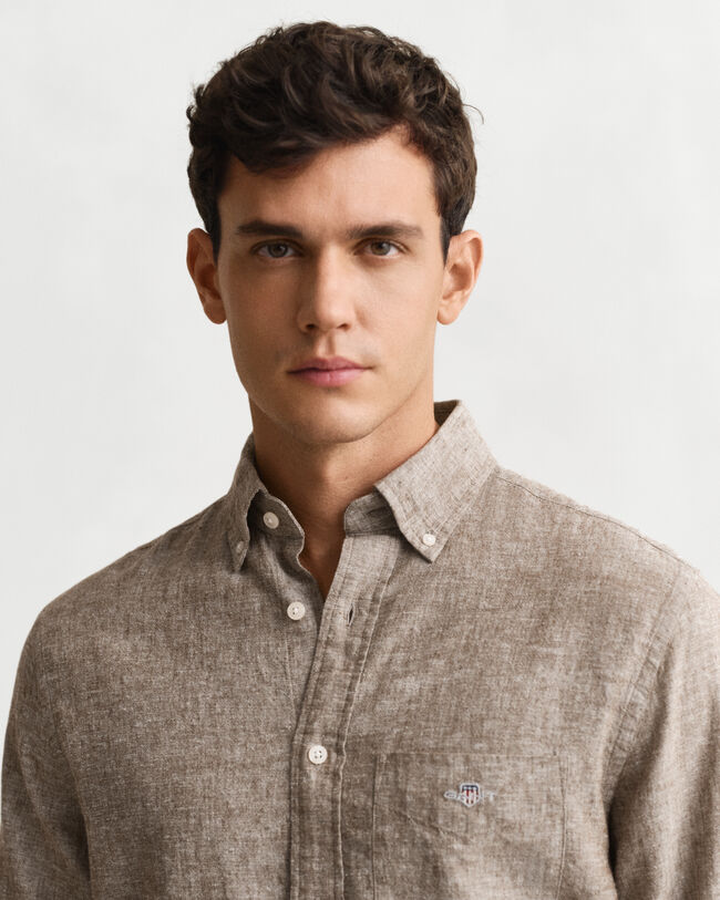 Camicia in lino-cotone regular fit