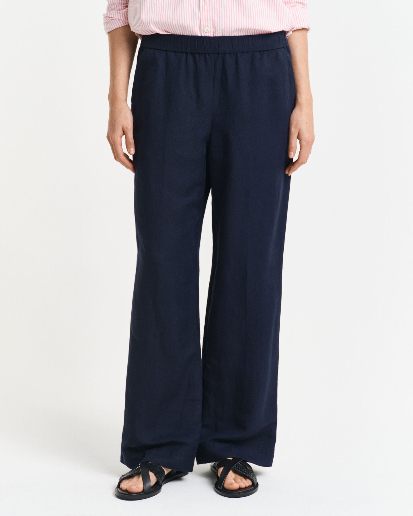 Pantaloni Pull-on in misto lino relaxed fit