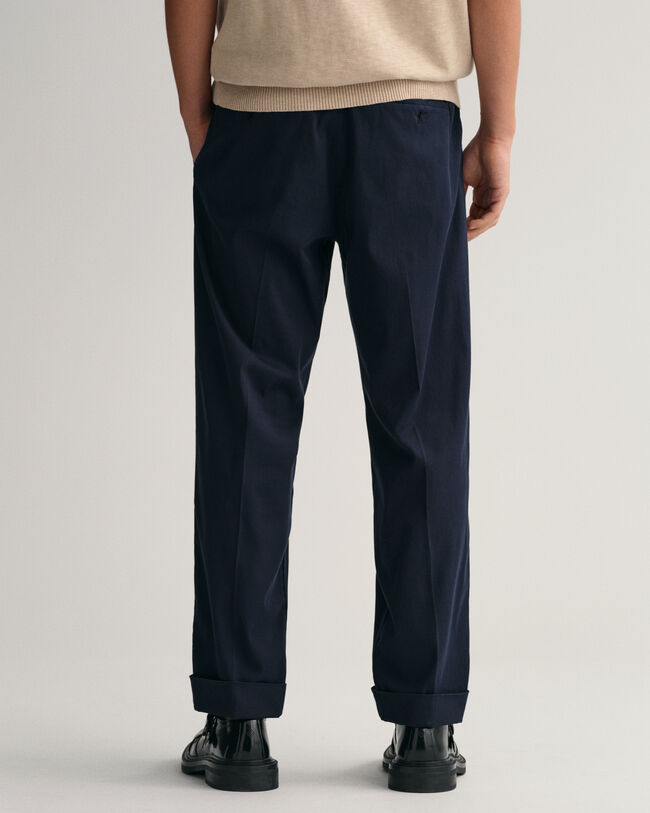 Pantaloni da abito affusolati in cotone relaxed fit