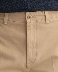 Pantaloni chino in twill di cotone gamba larga