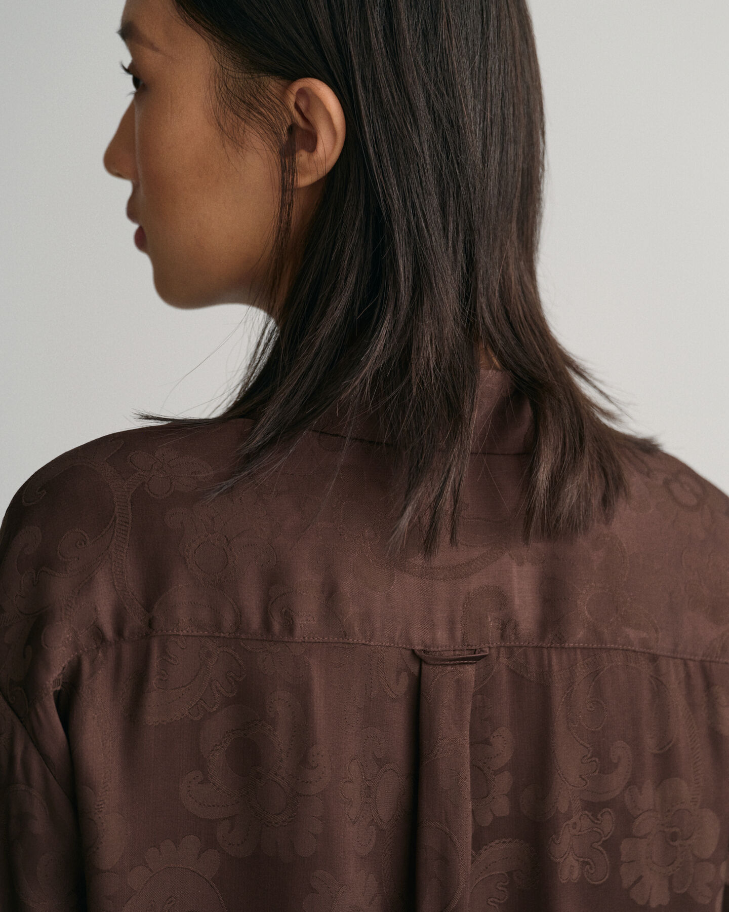 Camicia jacquard in pizzo relaxed fit