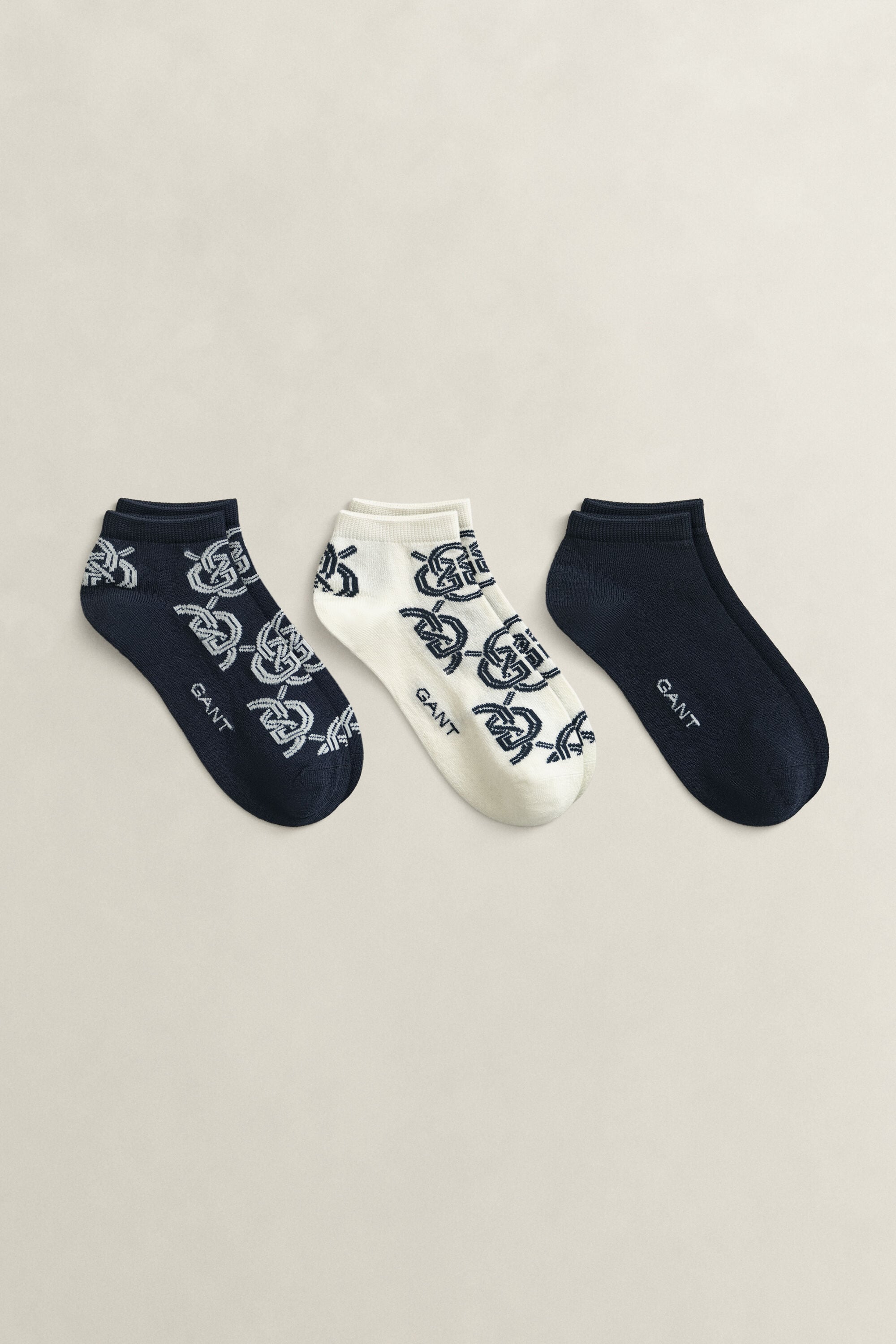 Calzini alla caviglia con monogramma confezione da 3