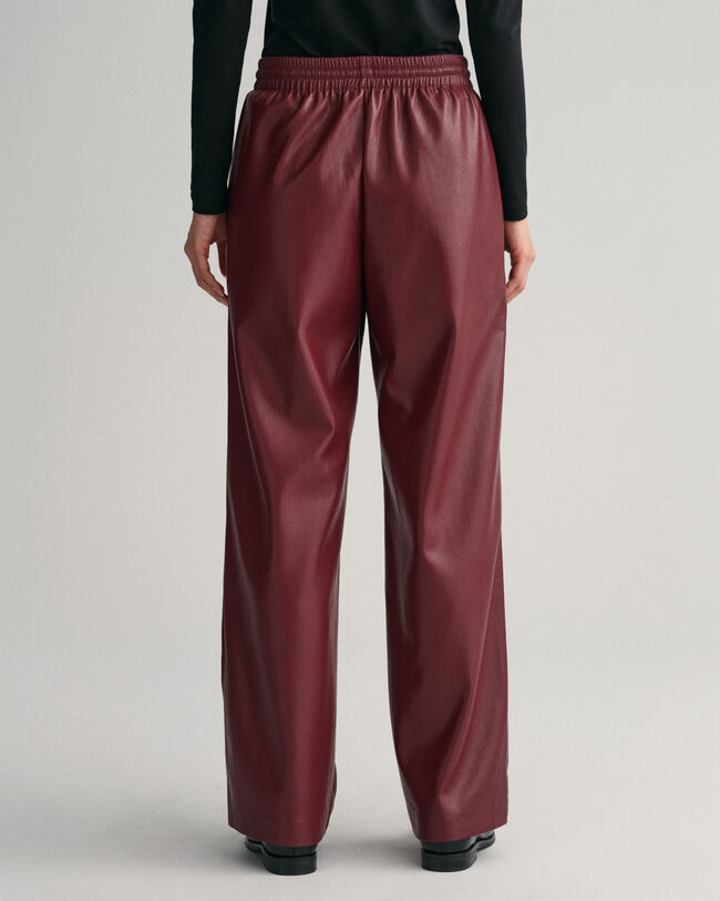 Pantaloni pull-on in finta pelle relaxed fit