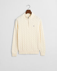 Maglia con zip corta in cotone a trecce Teens