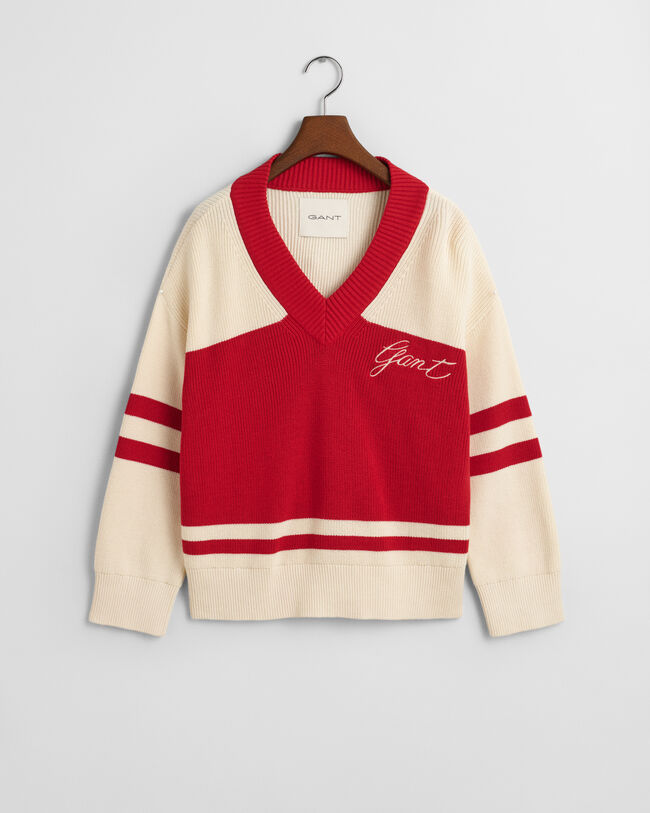 Maglia con scollo a V GANT Varsity in cotone