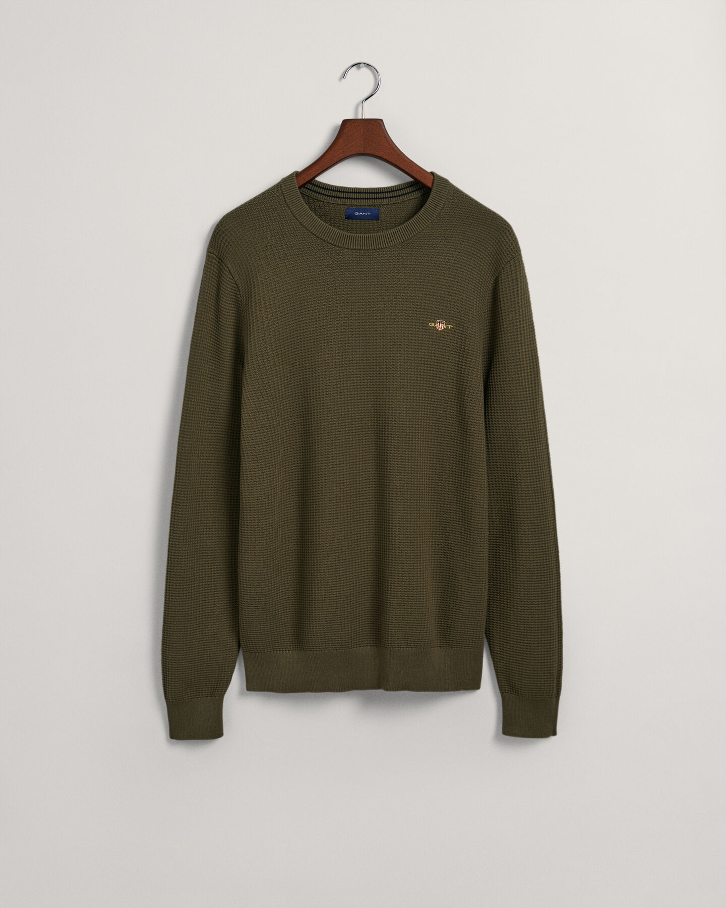 Maglia girocollo in cotone testurizzato