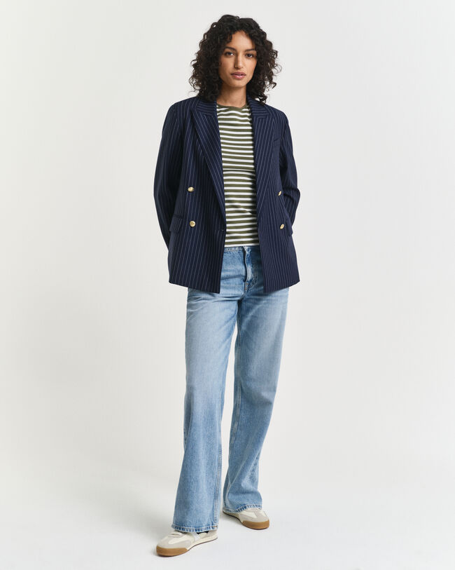 T-shirt a righe a coste