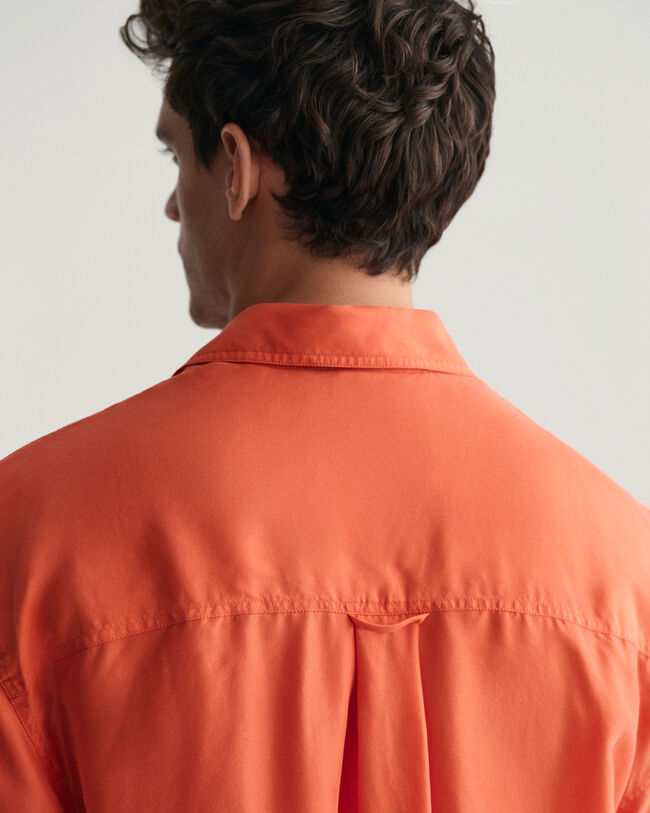 Camicia a maniche corte Washed Silk relaxed fit