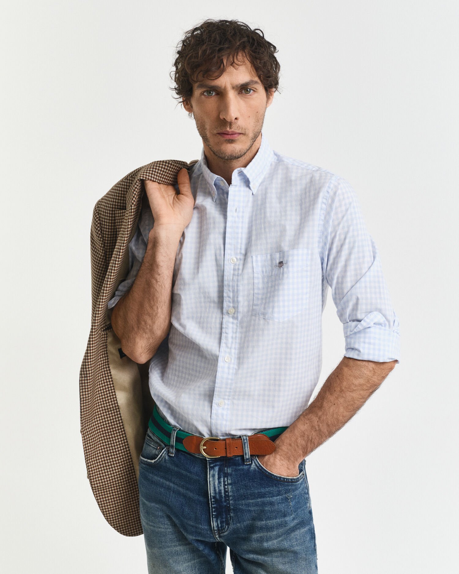 Camicia classica in popeline percalle regular fit