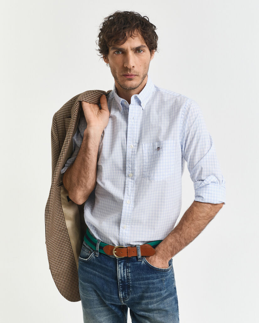 Camicia classica in popeline percalle regular fit