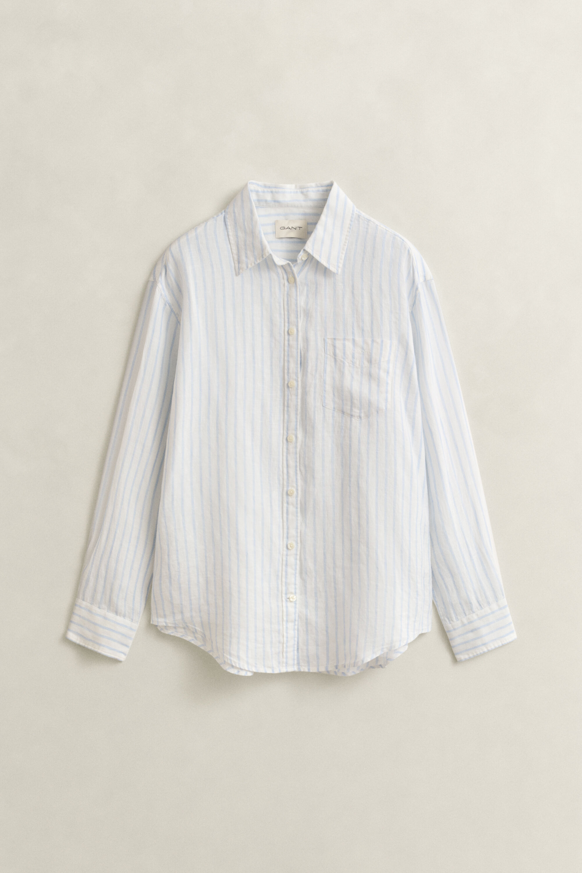 Camicia di lino a righe relaxed fit