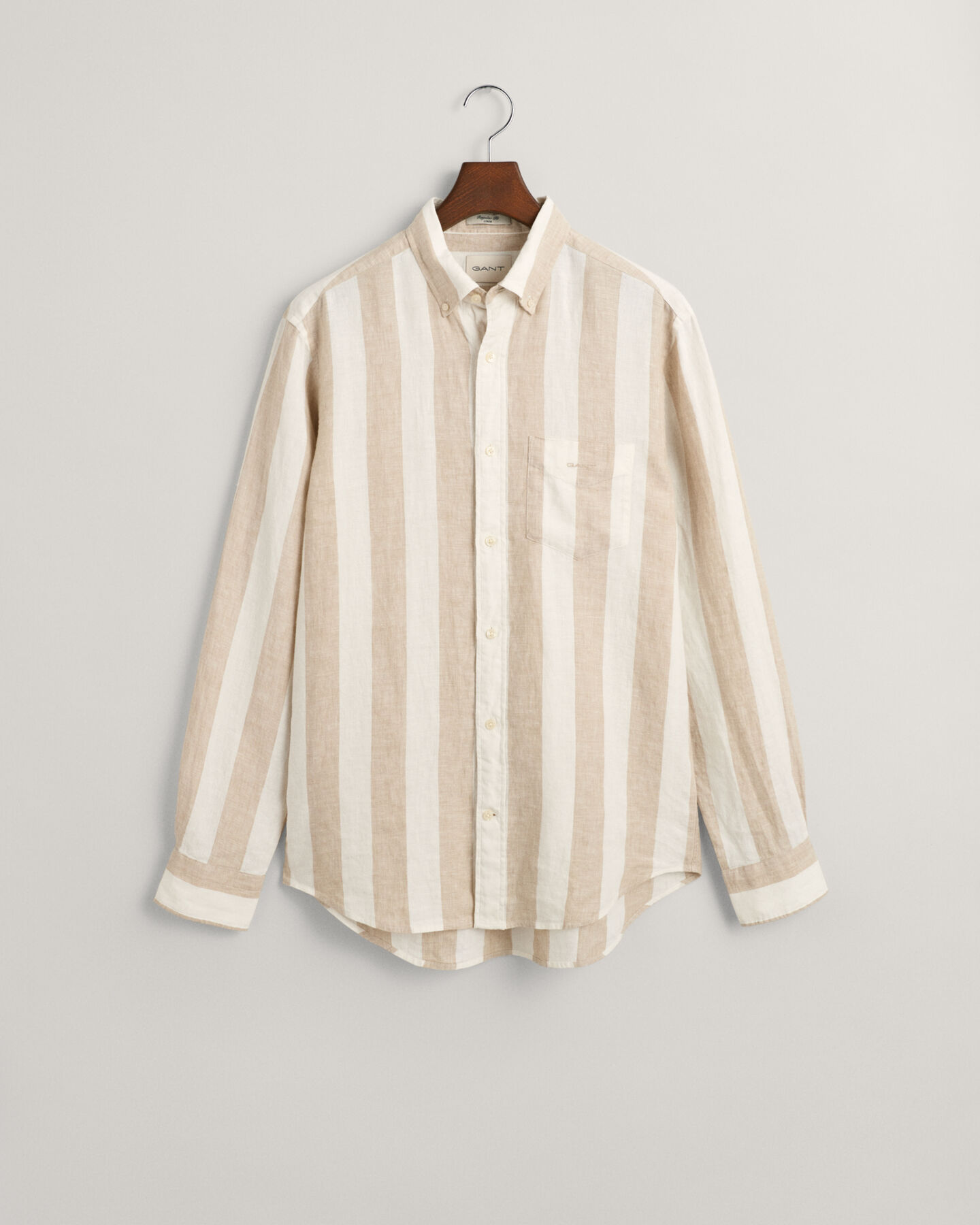 Camicia di lino a righe vivaci regular fit