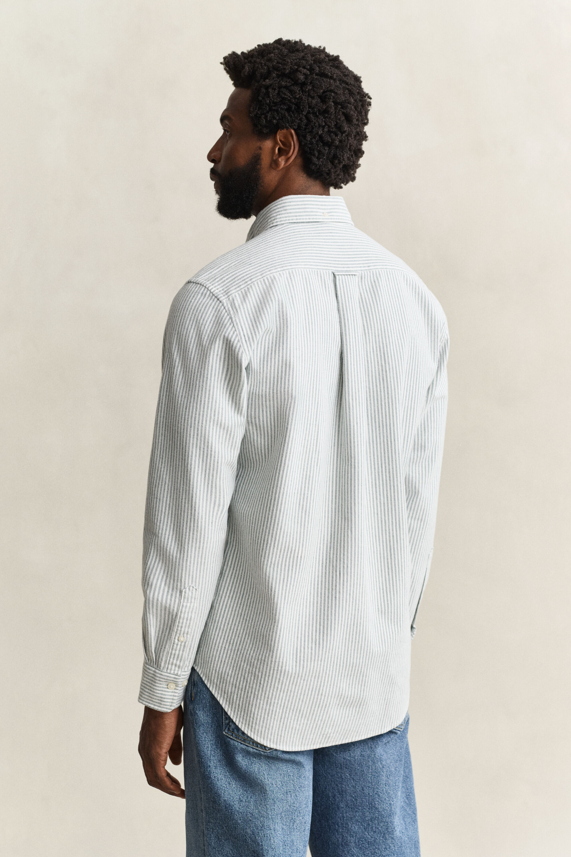 Camicia Oxford spazzolata a righe