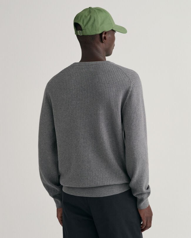 Maglia girocollo in cotone Texture