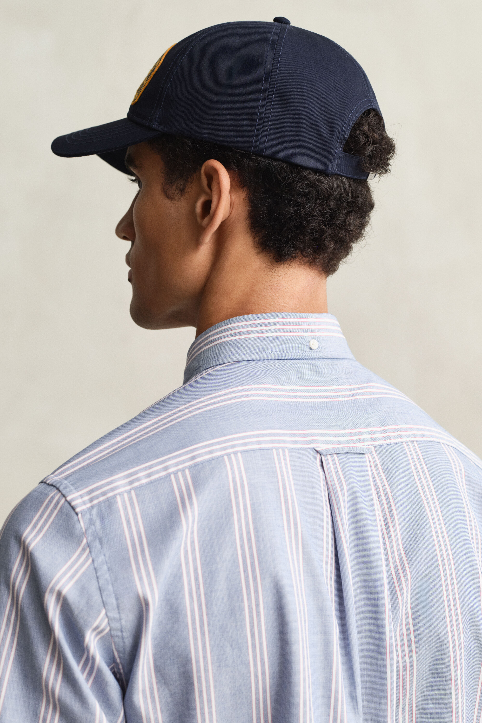 Camicia fil-à-fil in popeline a righe regular fit
