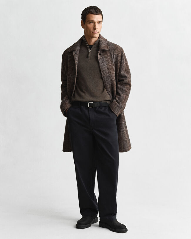 Maglia in lana d’agnello finissima con zip corta