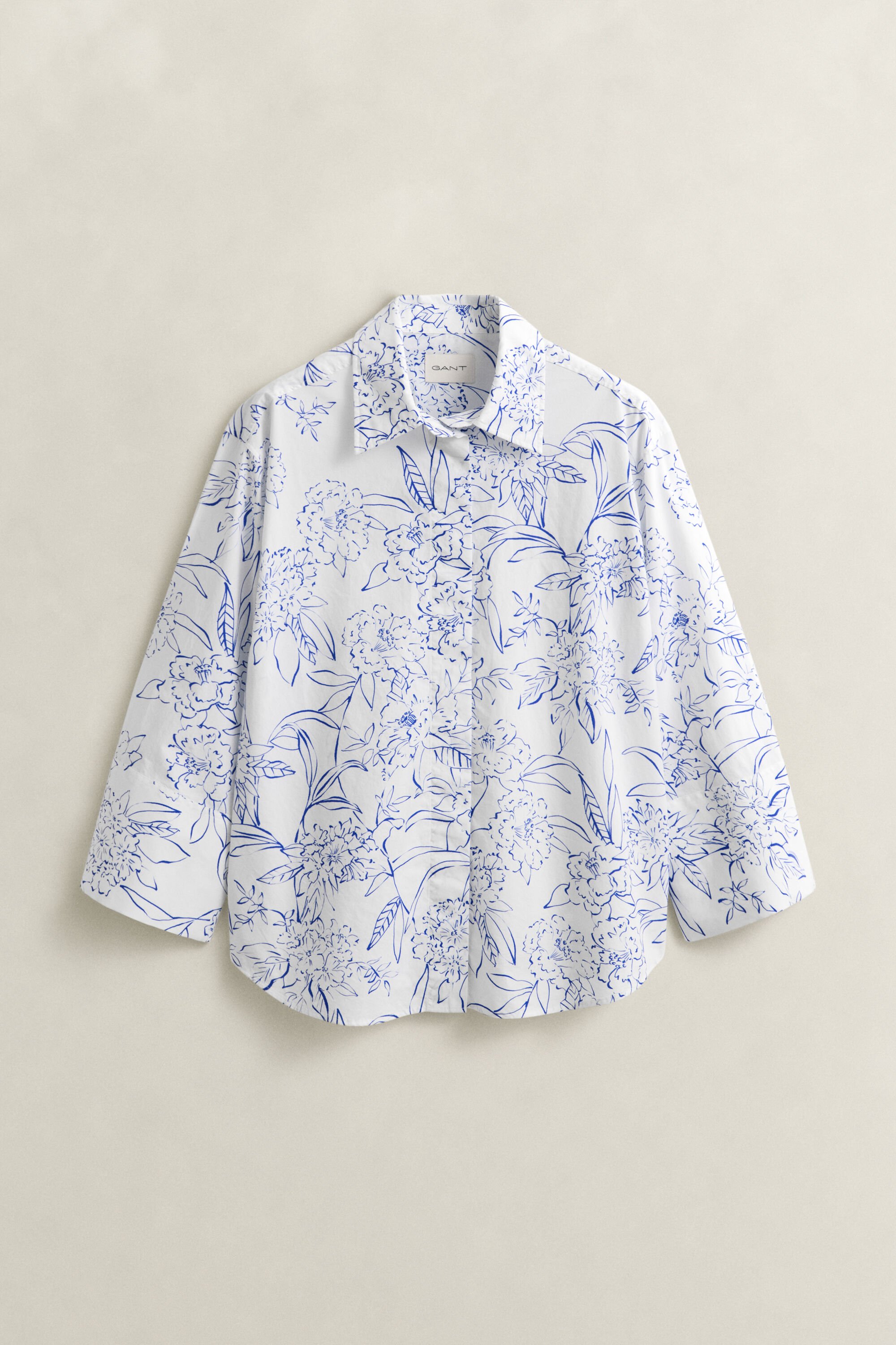 Camicia in popeline con stampa floreale