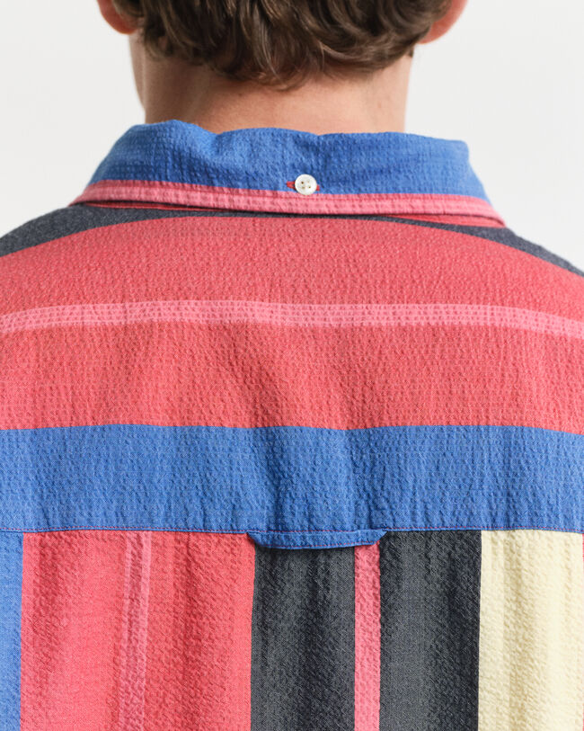 Camicia seersucker a righe oversize