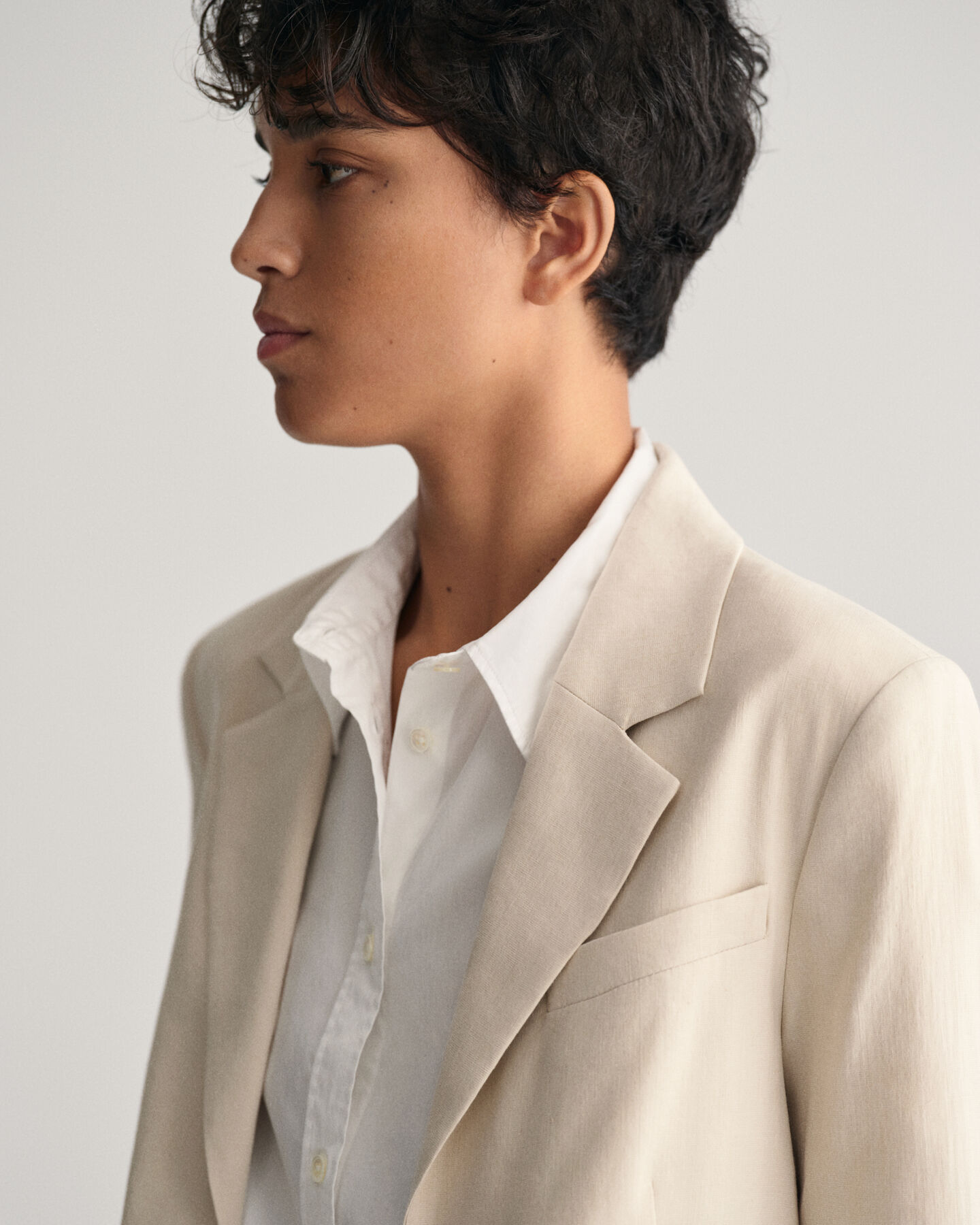 Blazer di lino elasticizzato regular fit