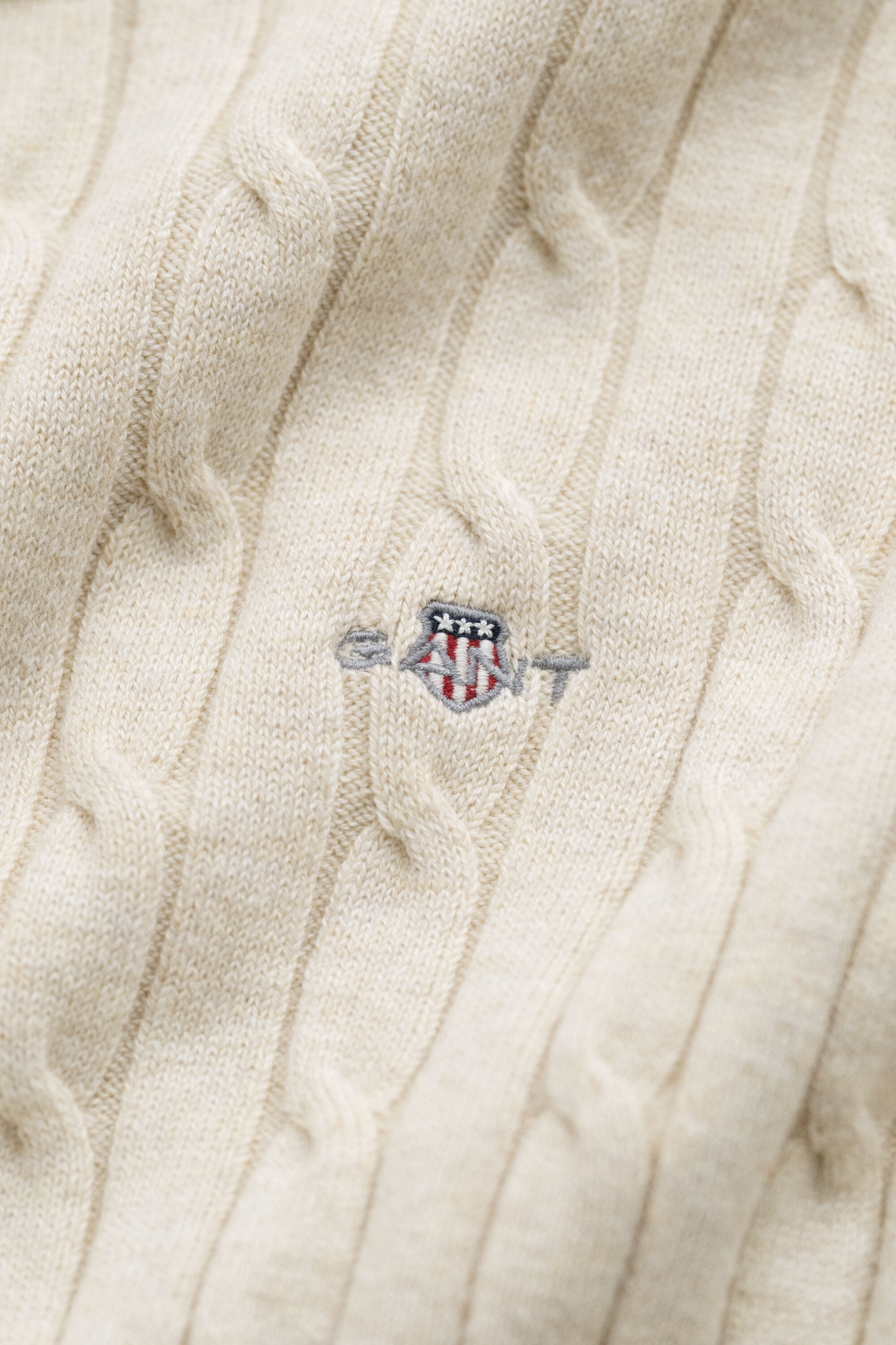 Cardigan in maglia di cotone elasticizzato a trecce