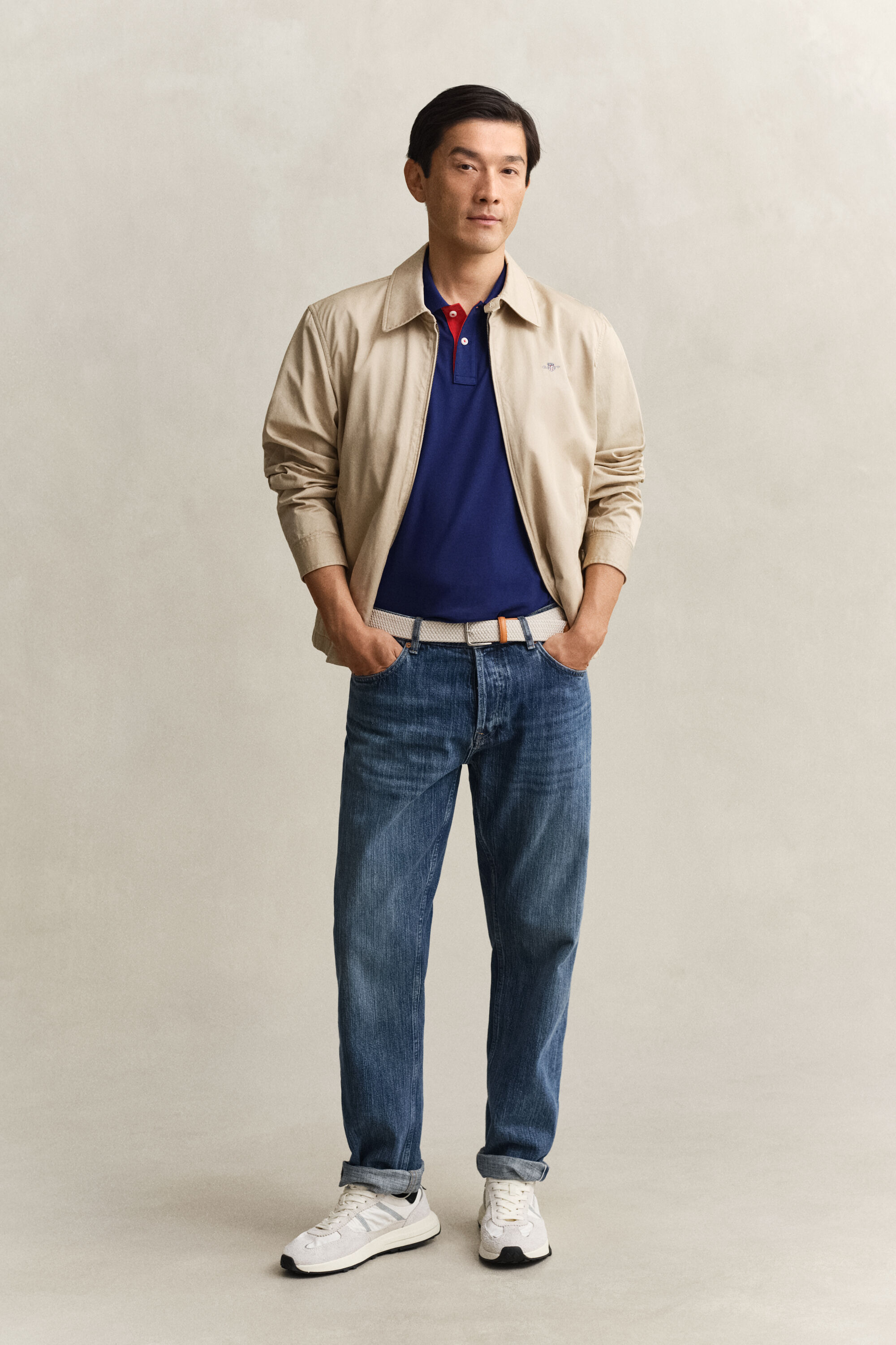 Polo in piqué a contrasto