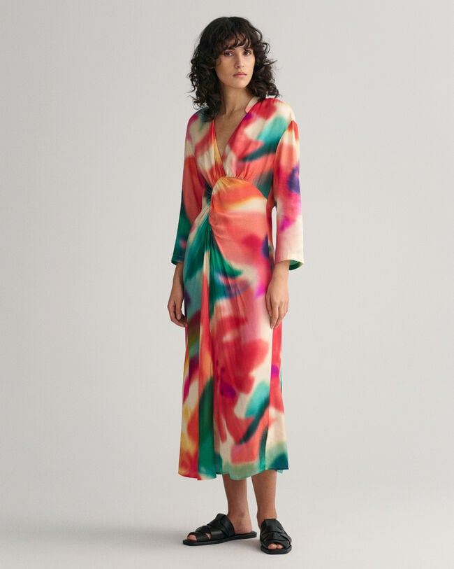 Abito raccolto con stampa floreale