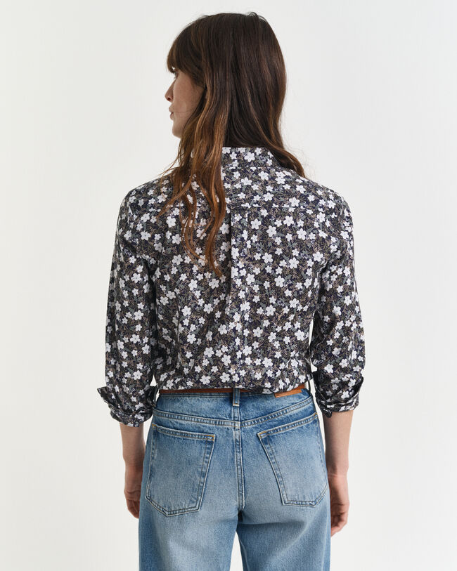 Camicia in misto cotone-voile con stampa Floral regular fit