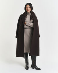 Abito a collo alto con dettagli in maglia