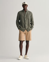 Camicia di lino tinto in capo regular fit