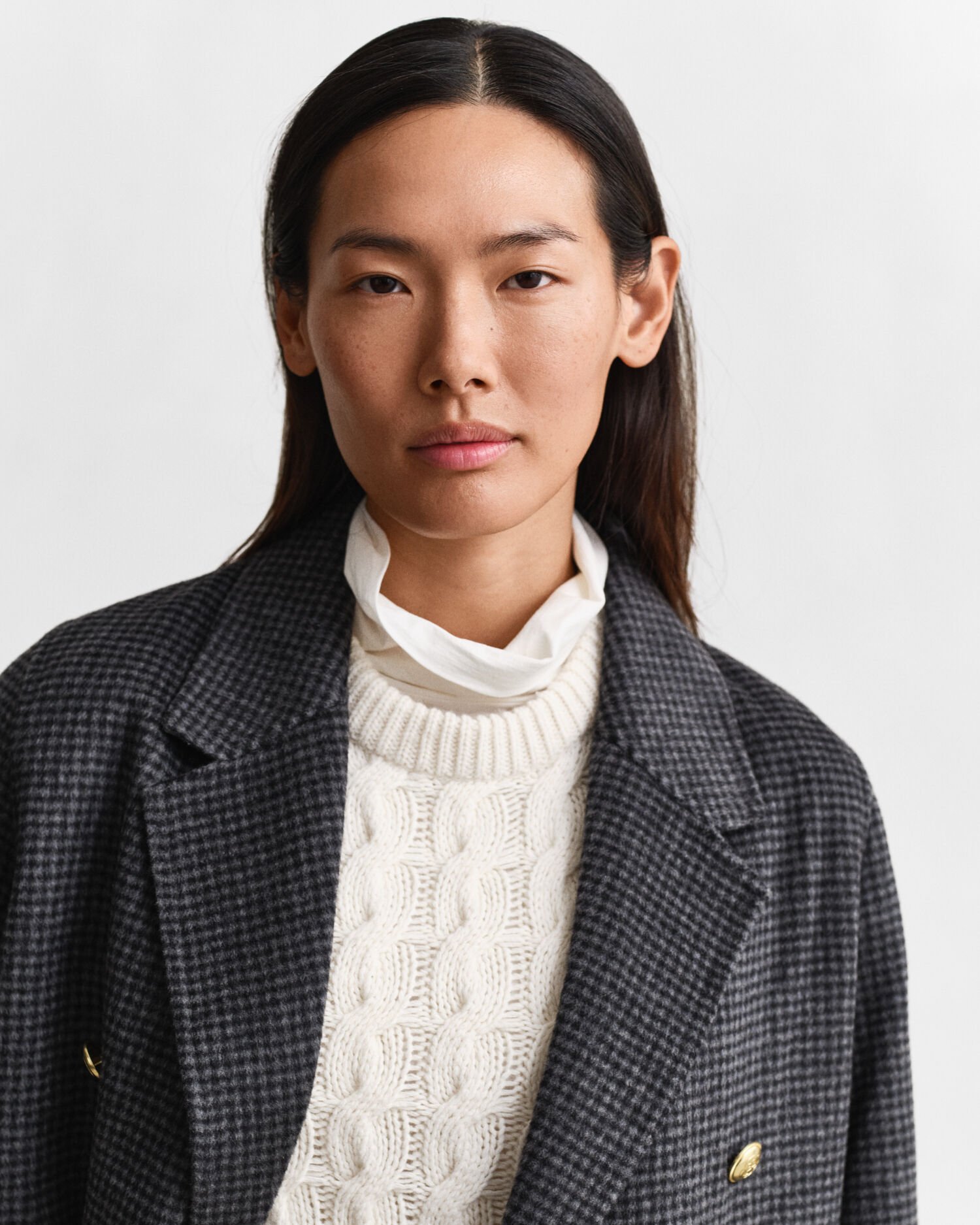 Cappotto cucito a mano a quadri