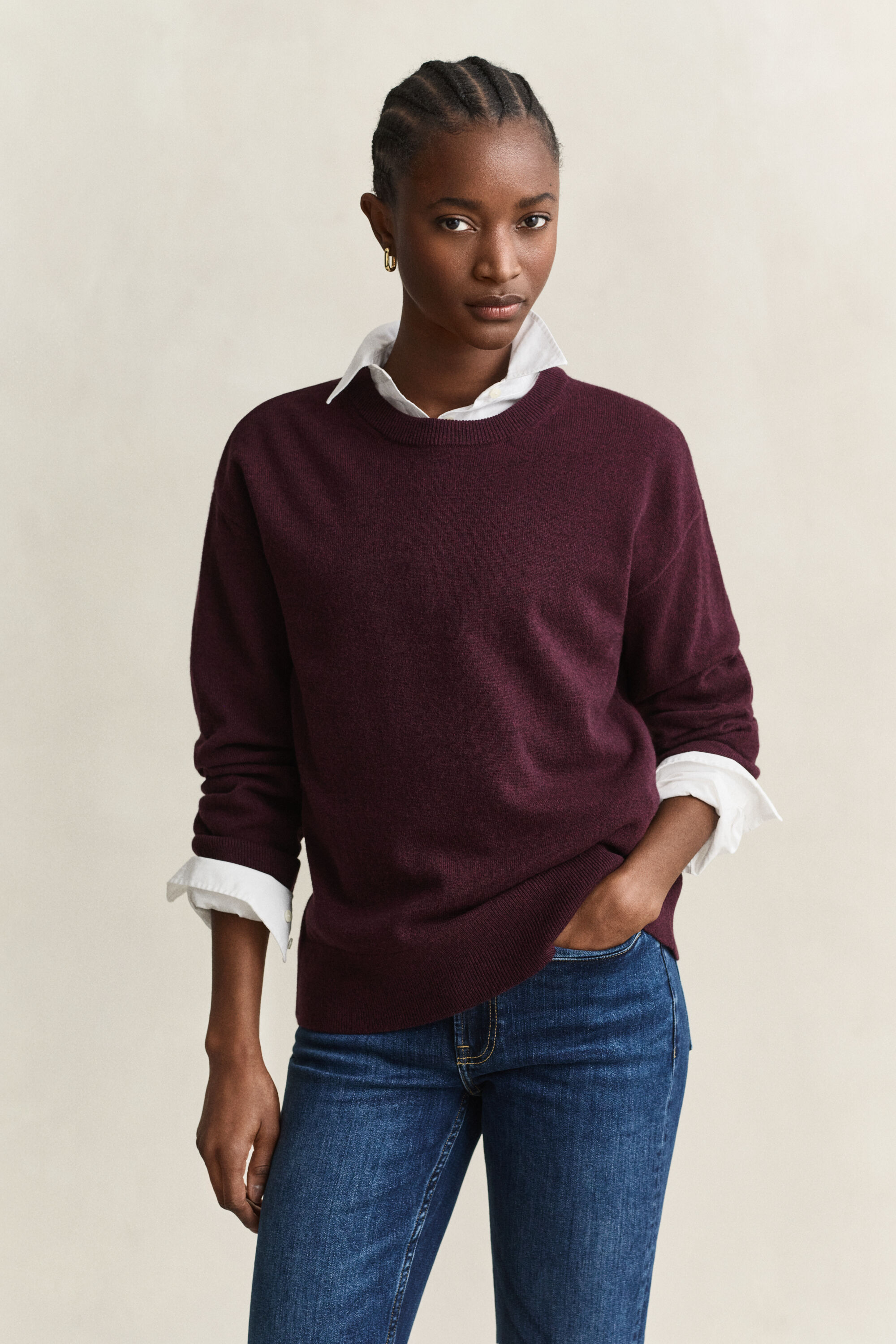 Maglia girocollo in finissima lana d’agnello