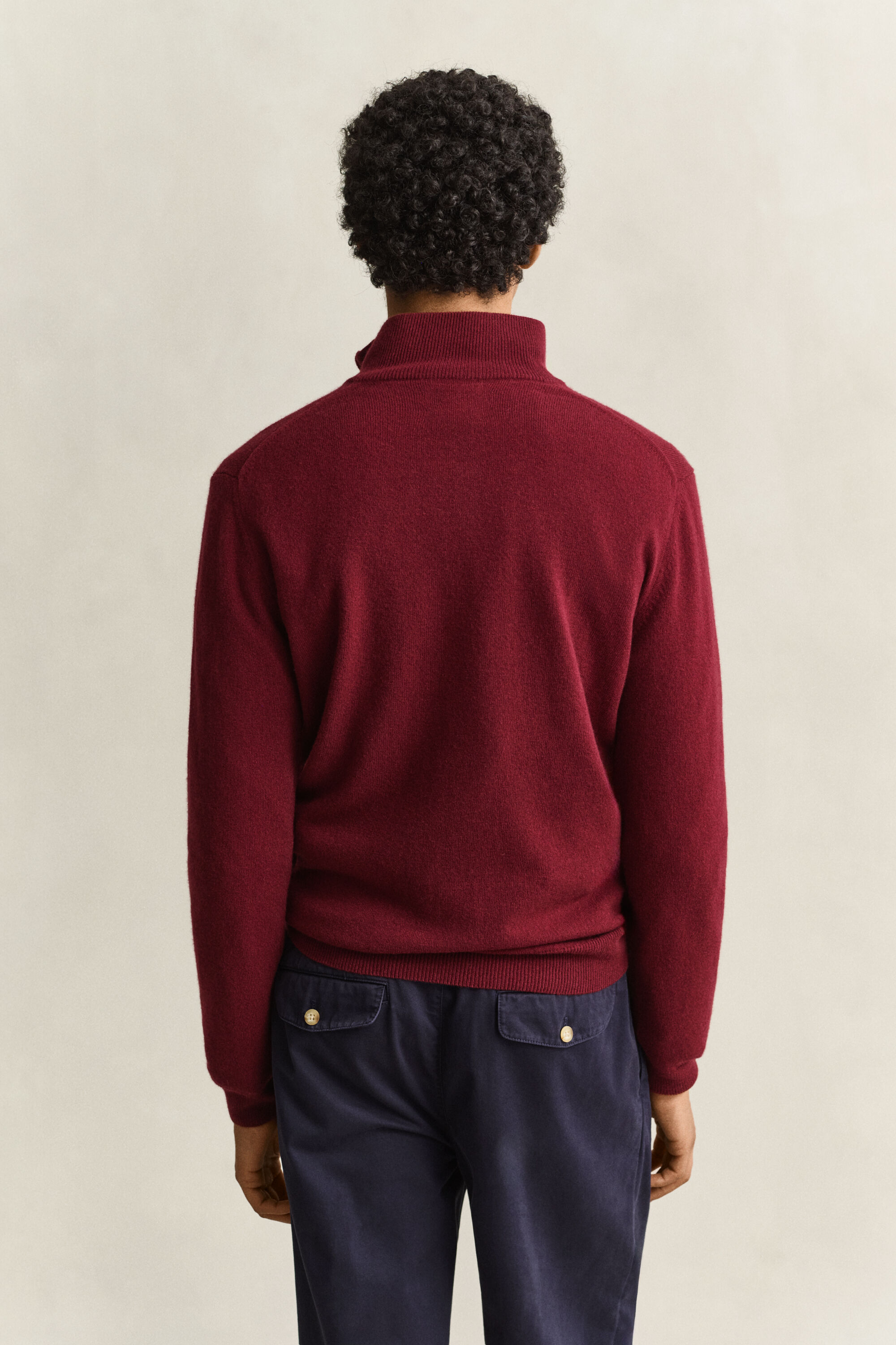Maglia in lana d’agnello con zip corta