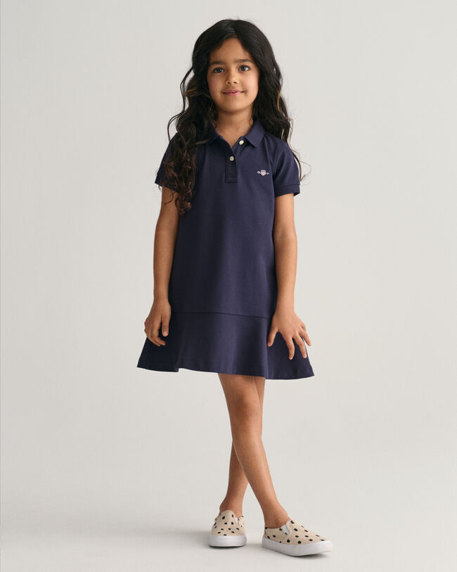 Abito a balze in piqu&eacute; a maniche corte Girls