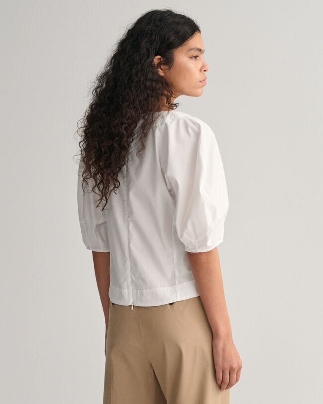 Top con scollo a V e maniche a palloncino