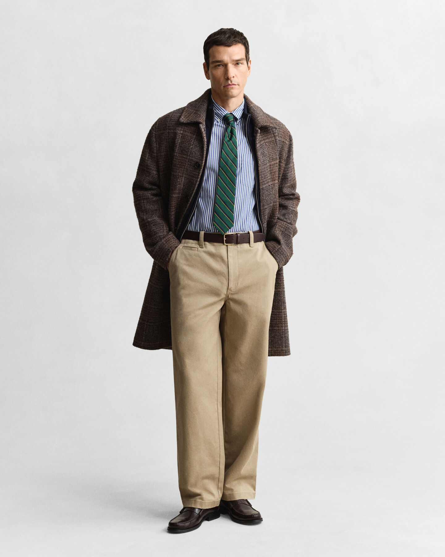 Camicia classica in popeline a righe regular fit