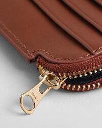 Porta carte di credito in pelle con zip