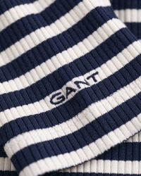 Collo alto a coste e maniche lunghe a righe