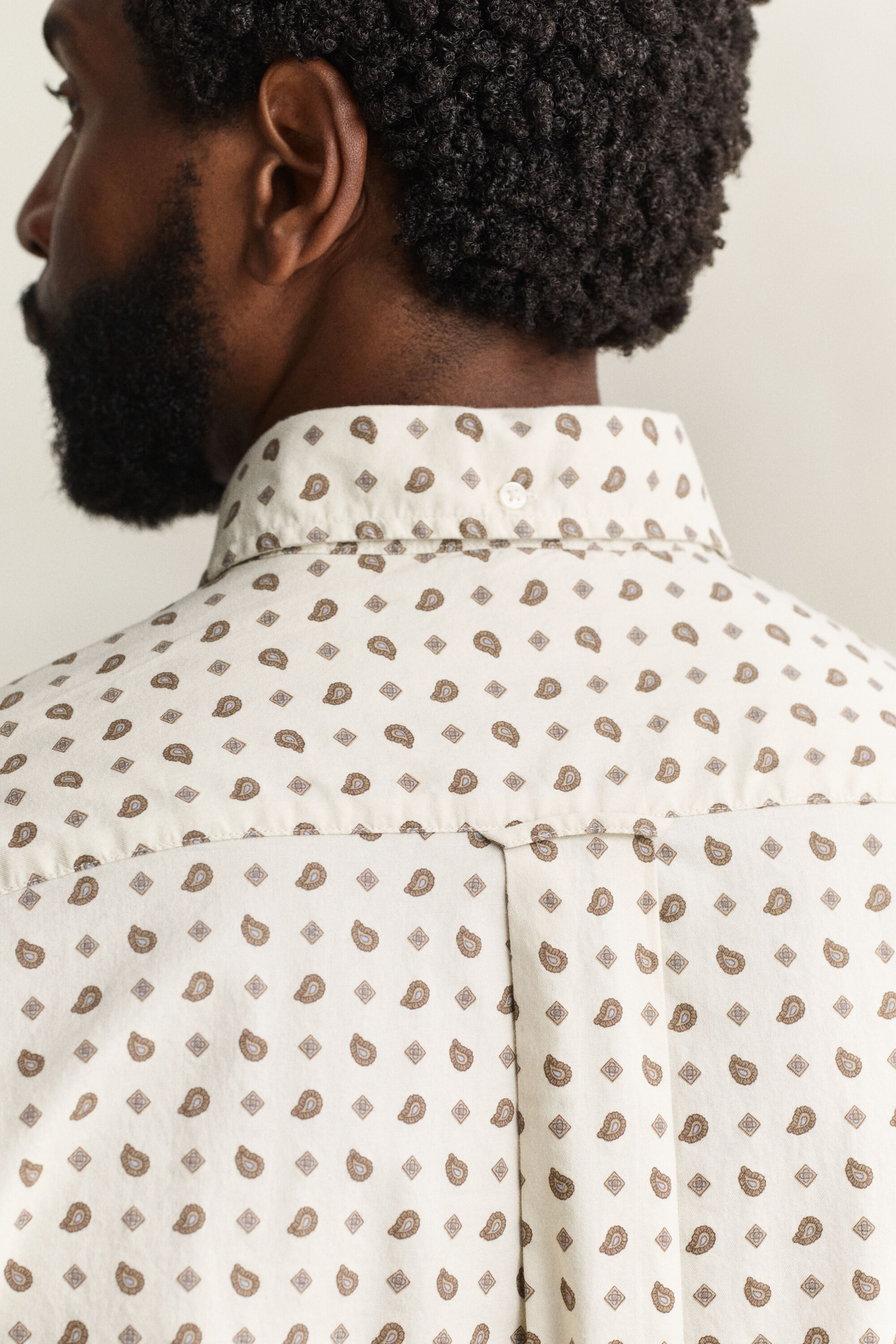 Camicia in twill con motivo cachemire