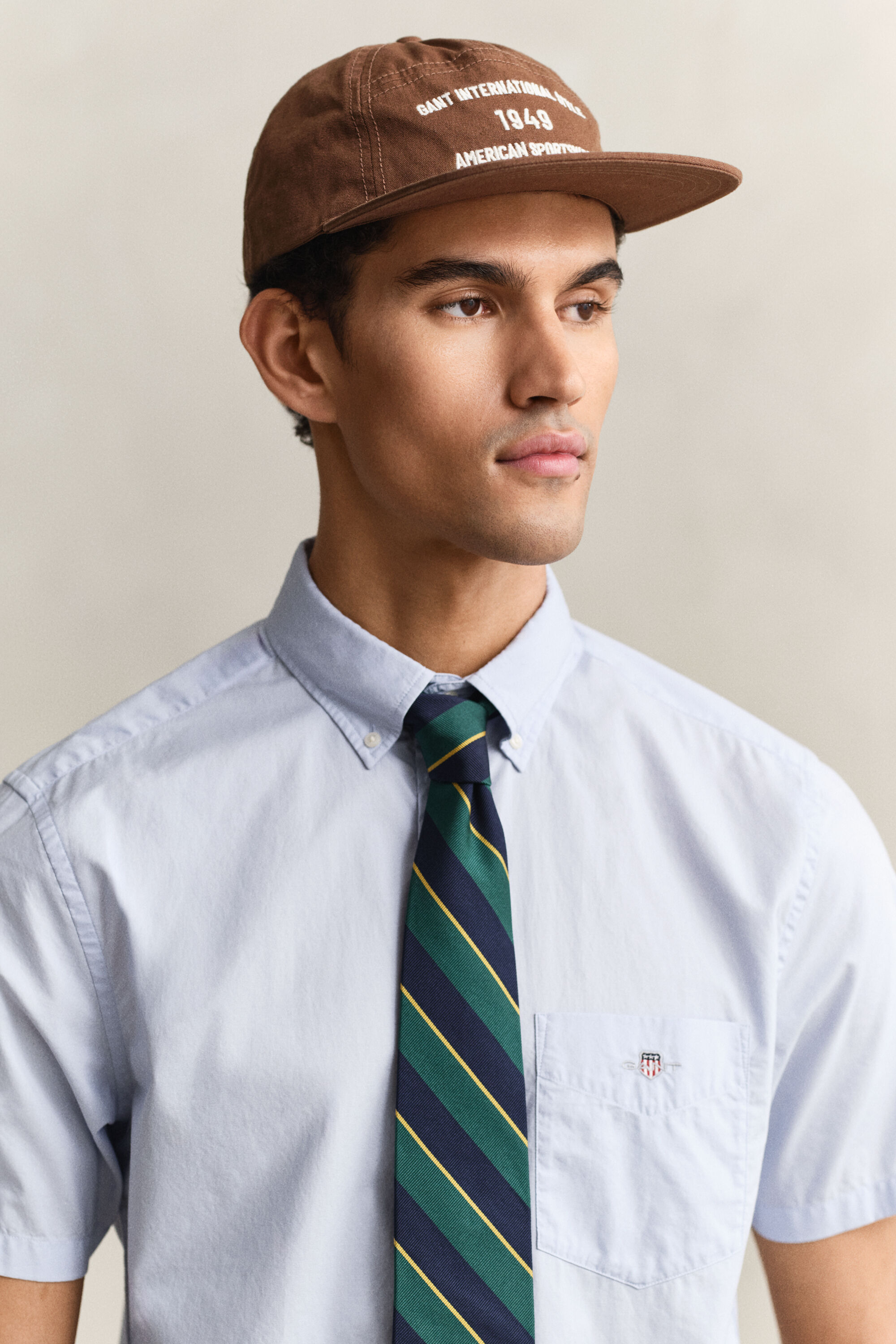 Camicia classica a maniche corte in popeline