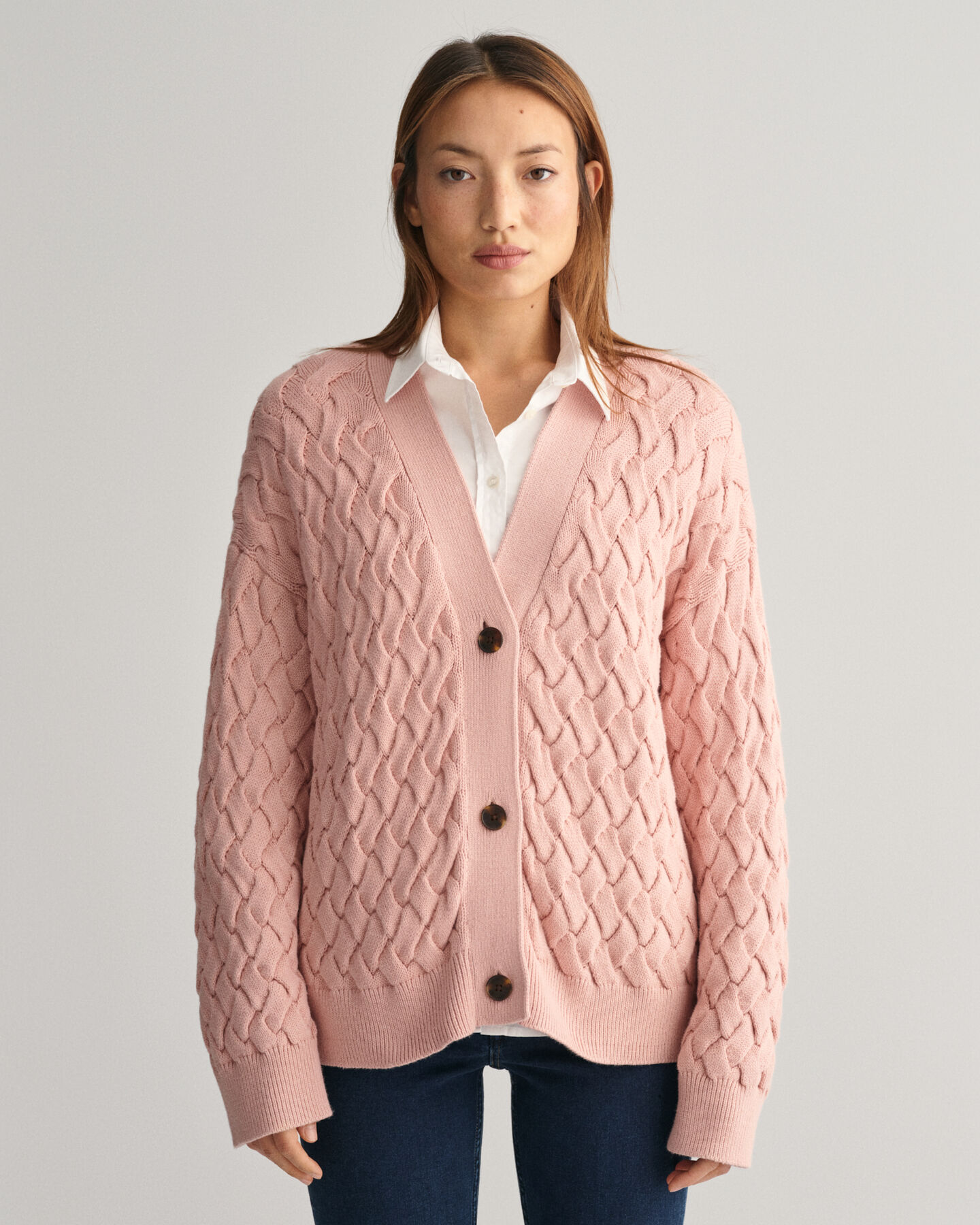 Cardigan in cotone testurizzato