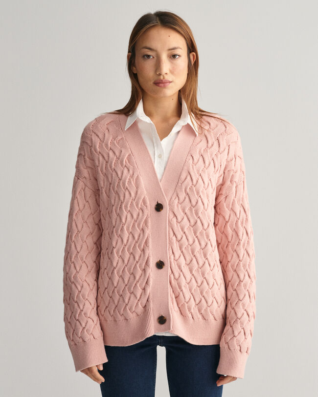 Cardigan in cotone testurizzato