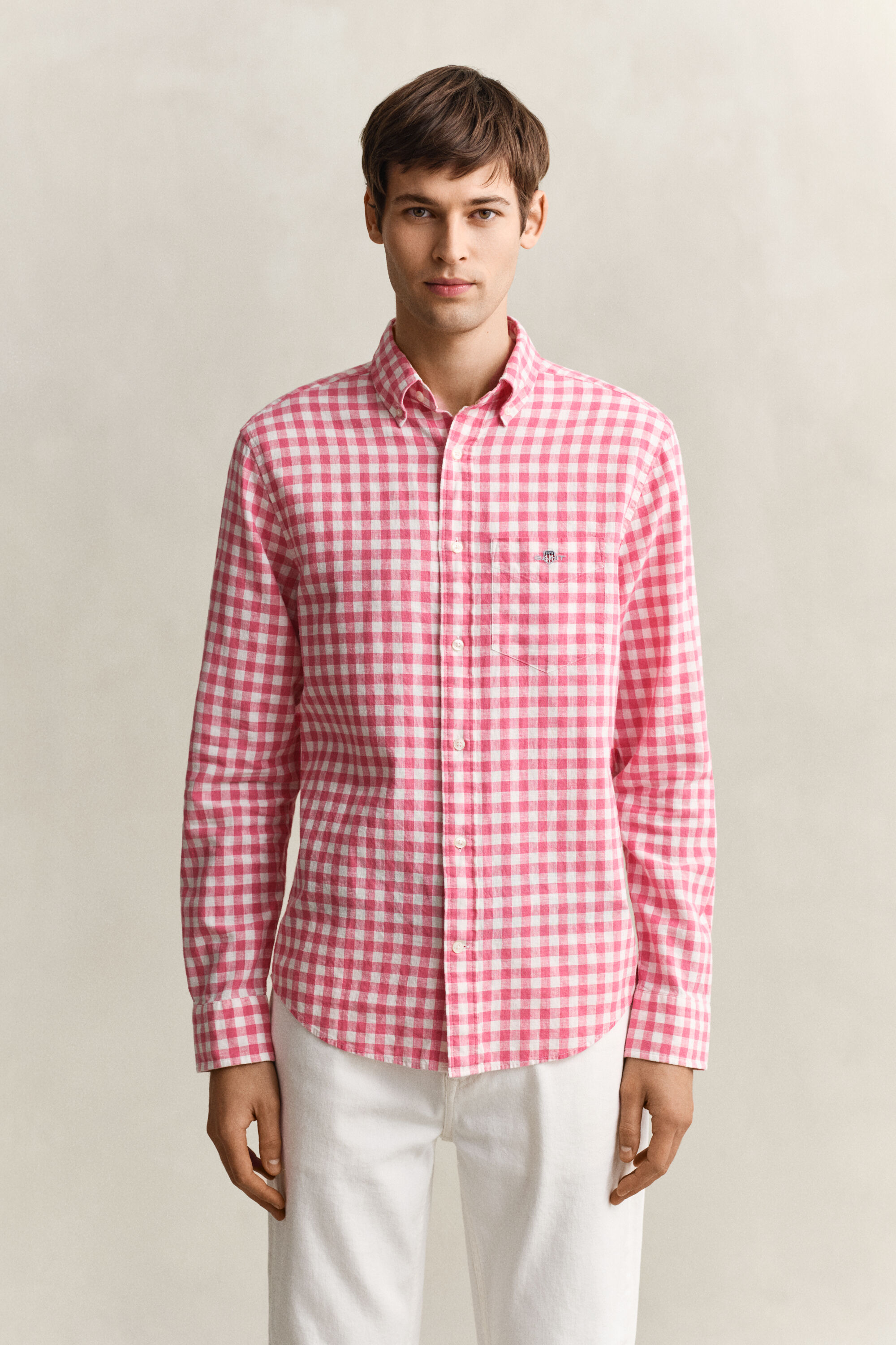 Camicia in misto lino percalle