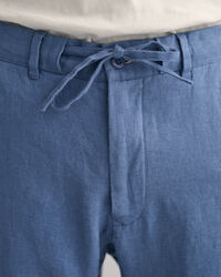 Pantaloni con coulisse in lino relaxed fit