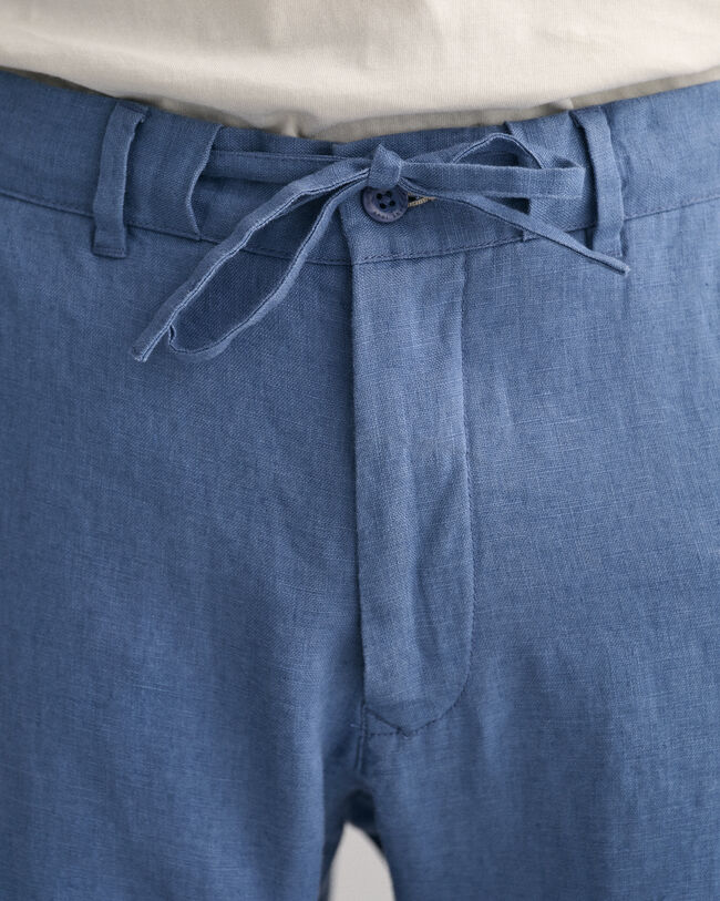 Pantaloni con coulisse in lino relaxed fit