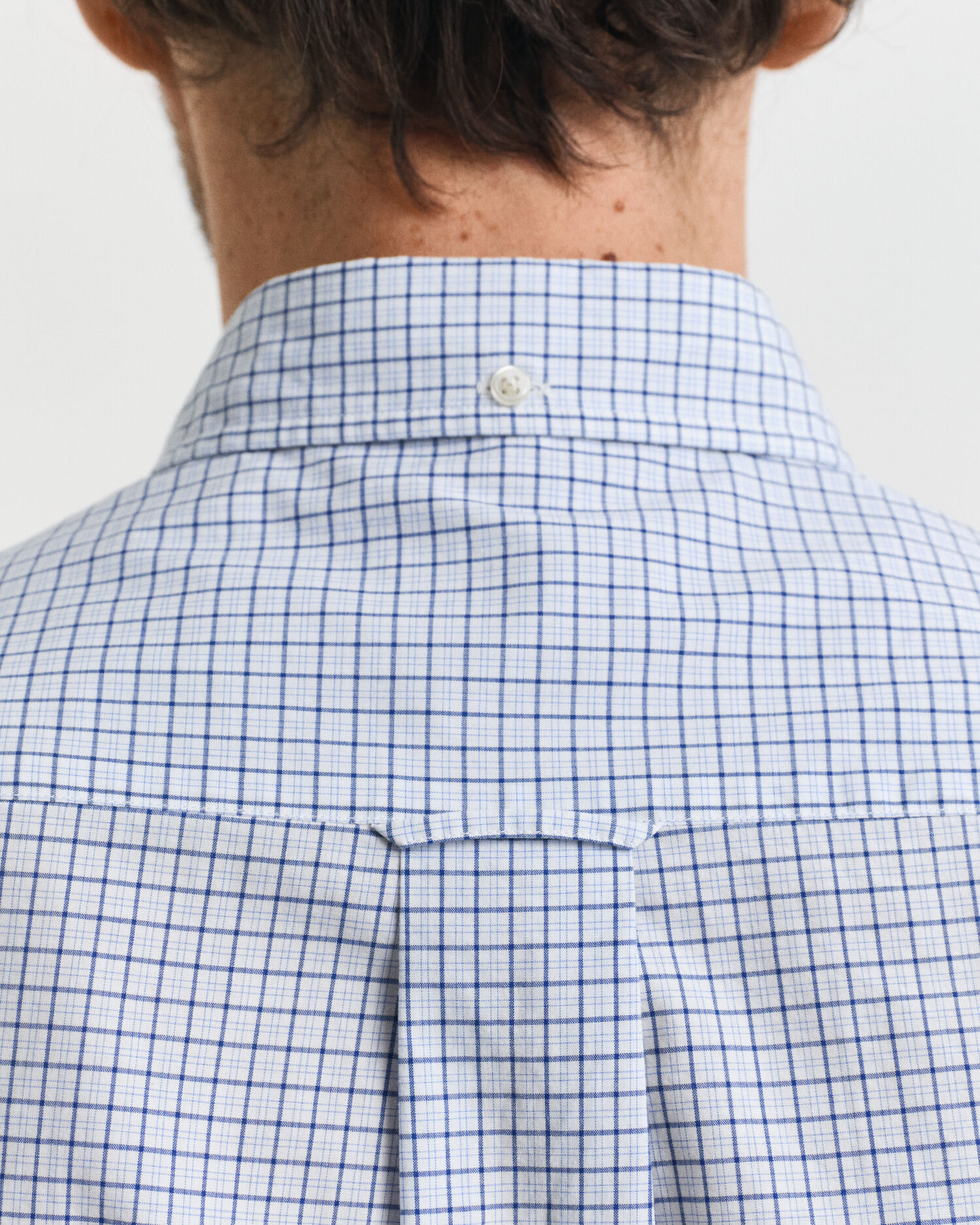 Classica camicia in popeline a quadri regular fit