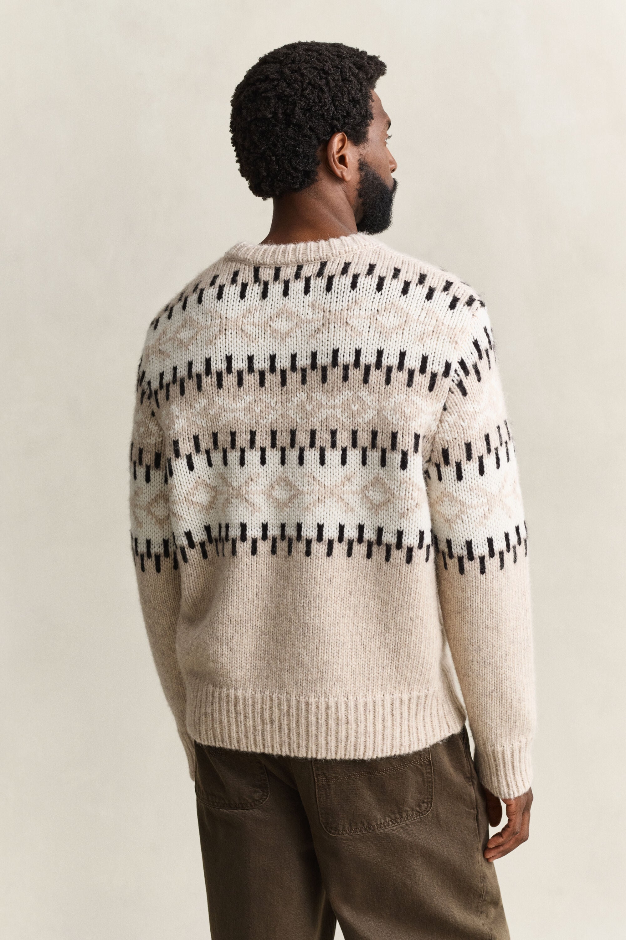 Maglia jacquard in misto lana d’alpaca