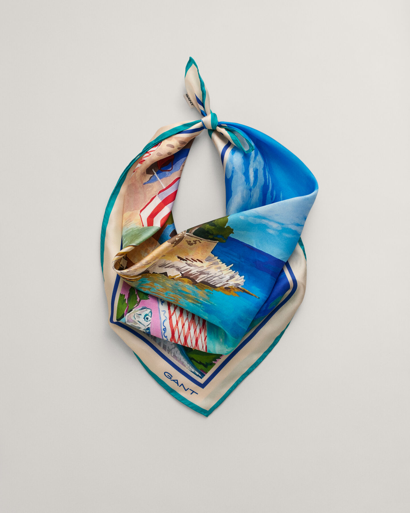Foulard di seta con stampa Scenery