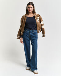 Top a maniche lunghe con scollo rotondo