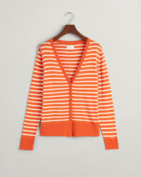 Cardigan a righe in maglia fine