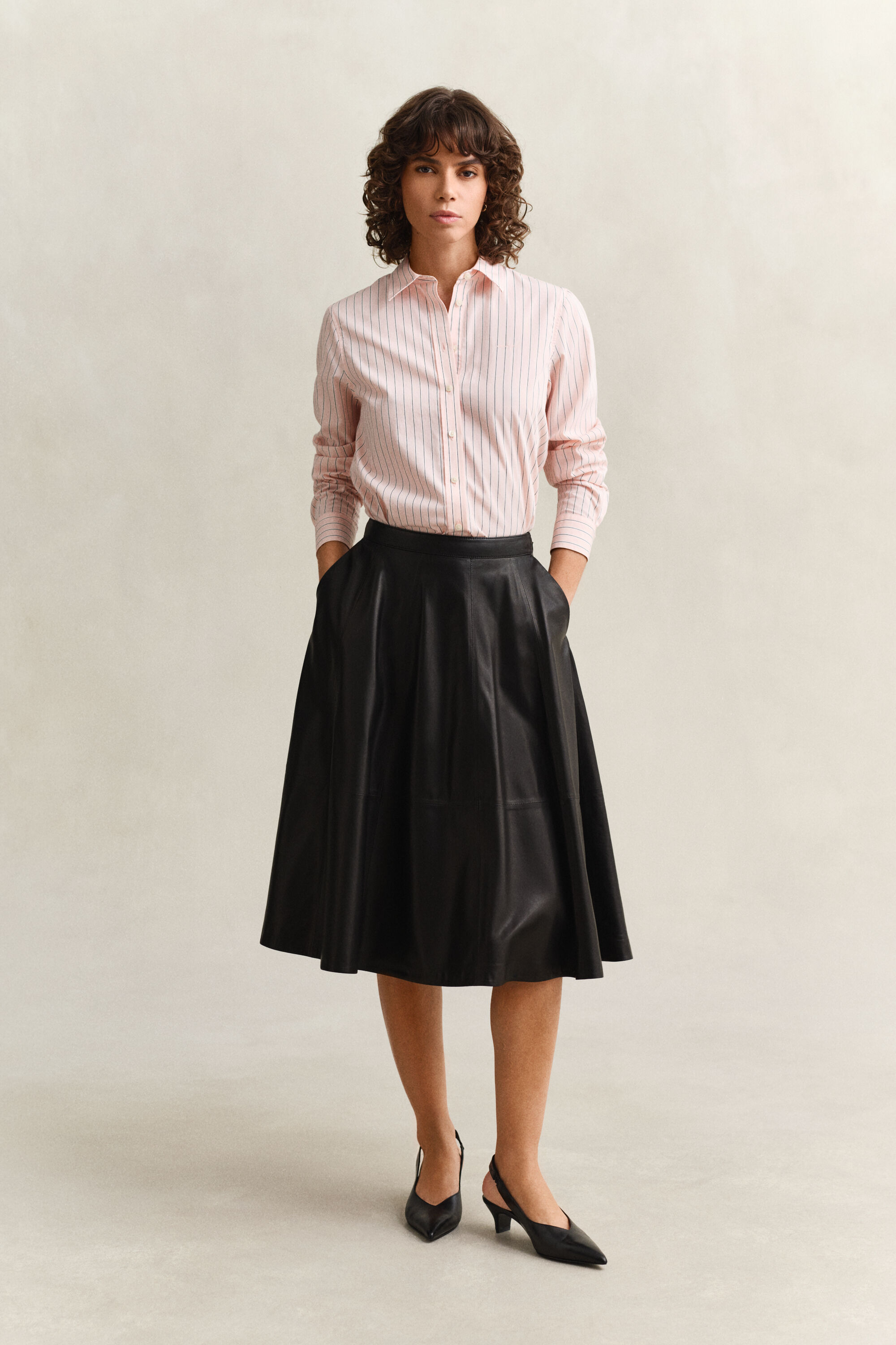 Camicia classica in popeline a righe regular fit